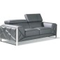 Canapé 2 places en cuir italien vachette DESIGNO gris foncé