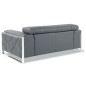Canapé 2 places en cuir italien vachette DESIGNO gris foncé