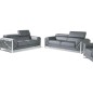 Canapé 2 places en cuir italien vachette DESIGNO gris foncé