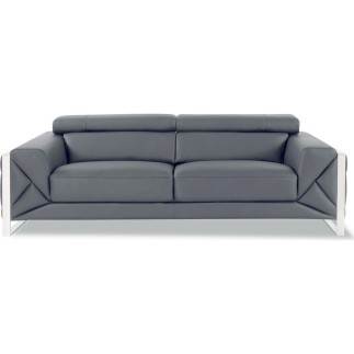 Canapé 3 places en cuir italien vachette DESIGNO gris foncé