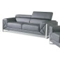 Canapé 3 places en cuir italien vachette DESIGNO gris foncé