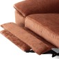 Canapé d'angle avec relax électrique tissu bouclette sensation velours, 5/6 places SINATRA, couleur terra, angle droit Canapé d'angle avec relax électrique tissu bouclette sensation velours, 5/6 places SINATRA, couleur terra, angle droit