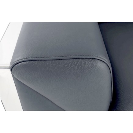 Fauteuil 1 place en cuir italien vachette DESIGNO gris foncé