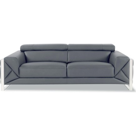 Ensemble canapé 3 places + 2 places en cuir italien vachette DESIGNO gris foncé