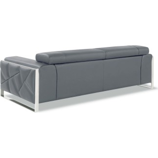 Ensemble canapé 3 places + 2 places en cuir italien vachette DESIGNO gris foncé