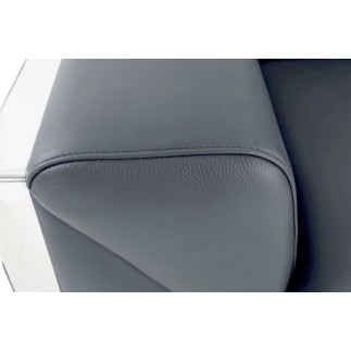 Ensemble canapé 3 places + 2 places en cuir italien vachette DESIGNO gris foncé