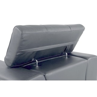 Ensemble canapé 3 places + 2 places en cuir italien vachette DESIGNO gris foncé