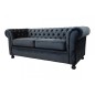 Canapé 3 places en tissu de qualité CHESTERFIELD, ardoise