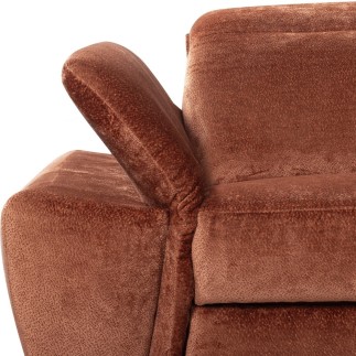 Canapé d'angle avec relax électrique tissu bouclette sensation velours