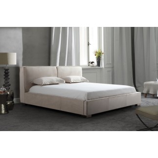 Lit design en cuir de luxe BOLOGNA, avec sommier à lattes, blanc, 180x200