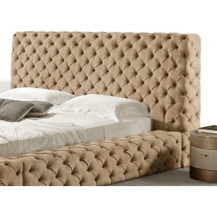Lit design en cuir de luxe ZURICH, avec sommier à lattes, beige, 160x200