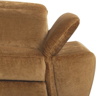 Canapé d'angle avec relax électrique tissu bouclette sensation velours
