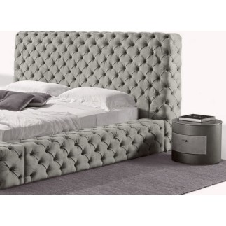 Lit design en cuir de luxe ZURICH, avec sommier à lattes, gris clair, 180x200