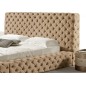 Lit design en cuir de luxe ZURICH, avec sommier à lattes, beige, 180x200