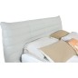 Lit design en cuir de luxe BERTO, avec sommier à lattes offert, blanc, 160x200