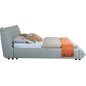 Lit design en cuir de luxe BERTO, avec sommier à lattes offert, gris clair, 160x200