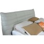 Lit design en cuir de luxe BERTO, avec sommier à lattes offert, gris clair, 160x200