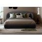 Lit design en cuir de luxe LUXO, avec sommier à lattes offert, noir, 140x200