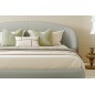 Lit design en cuir de luxe LUXO, avec sommier à lattes offert, gris clair, 140x200