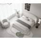 Lit design en cuir de luxe LUXO, avec sommier à lattes offert, blanc, 160x200