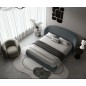 Lit design en cuir de luxe LUXO, avec sommier à lattes offert, gris foncé, 160x200