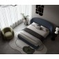 Lit design en cuir de luxe LUXO, avec sommier à lattes offert, noir, 160x200