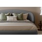 Lit design en cuir de luxe LUXO, avec sommier à lattes offert, noir, 160x200