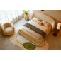 Lit design en cuir de luxe LUXO, avec sommier à lattes offert, beige, 160x200