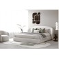 Lit design en cuir de luxe LUXO, avec sommier à lattes offert, blanc, 180x200
