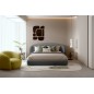 Lit design en cuir de luxe LUXO, avec sommier à lattes offert, gris foncé, 180x200
