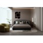 Lit design en cuir de luxe LUXO, avec sommier à lattes offert, noir, 180x200