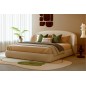 Lit design en cuir de luxe LUXO, avec sommier à lattes offert, beige, 180x200