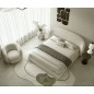 Lit design en cuir de luxe LUXO, avec sommier à lattes offert, écru, 180x200