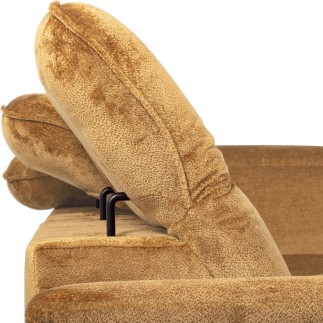 Canapé d'angle avec relax électrique tissu bouclette sensation velours