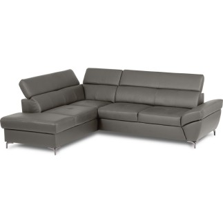 Canapé d'angle convertible en cuir italien luxe 5 places