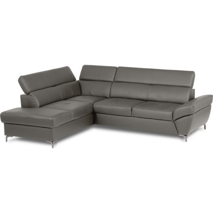 Canapé d'angle convertible en cuir italien luxe 5 places