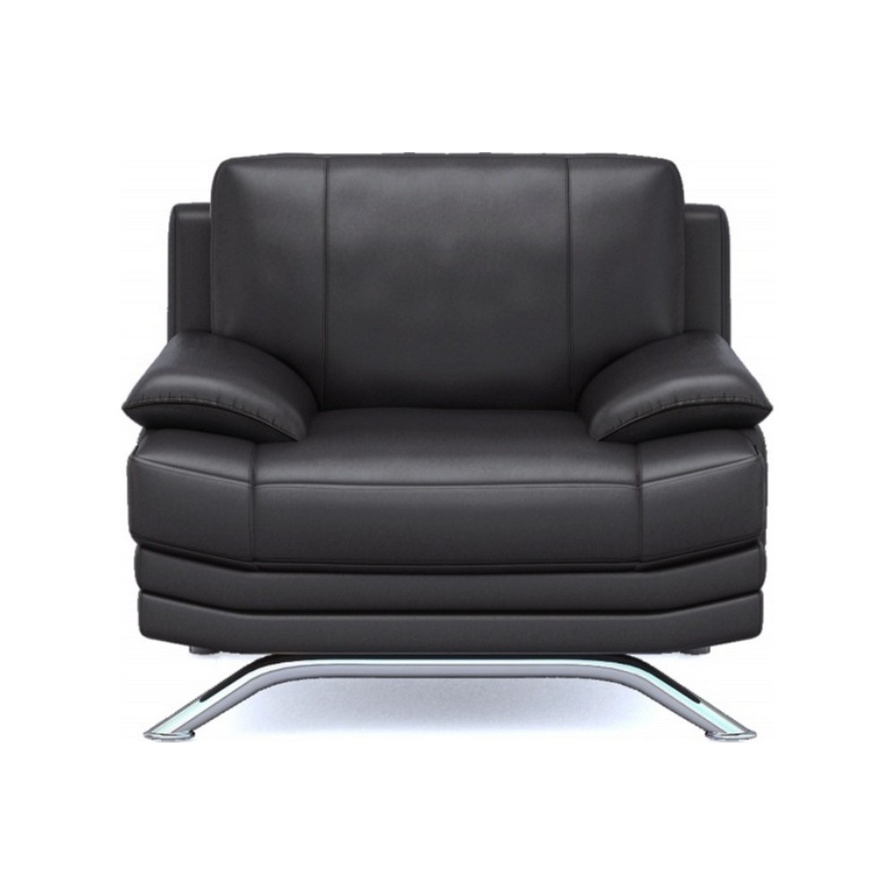Fauteuil 1 place en cuir LUXE italien MARINI, noir