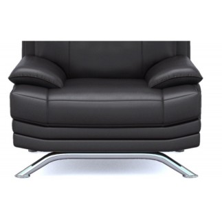 Fauteuil 1 place en cuir LUXE italien MARINI, noir