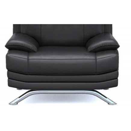 Fauteuil 1 place en cuir LUXE italien MARINI, noir