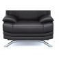Fauteuil 1 place en cuir LUXE italien MARINI, noir