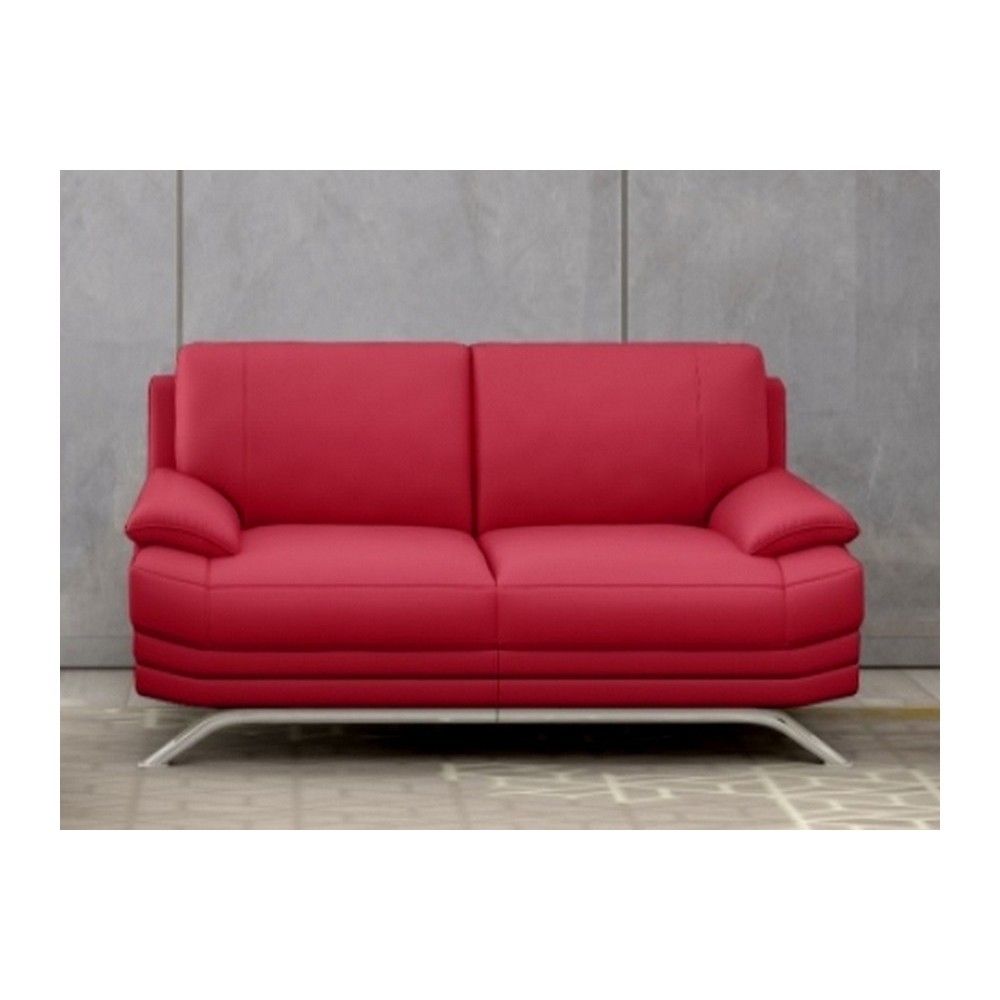 Canapé 2 places en cuir LUXE italien MARINI, rouge