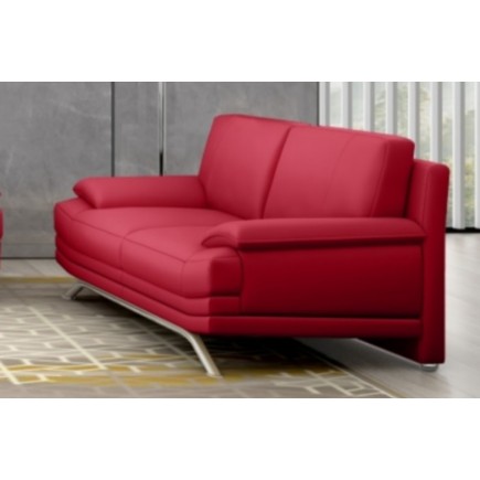 Canapé 2 places en cuir LUXE italien MARINI, rouge