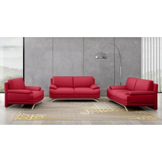 Canapé 2 places en cuir LUXE italien MARINI, rouge