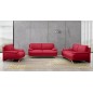 Canapé 2 places en cuir LUXE italien MARINI, rouge