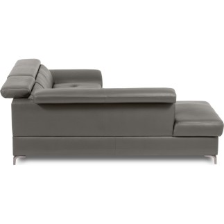 Canapé d'angle convertible en cuir italien luxe 5 places