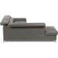 Canapé d'angle convertible en cuir italien luxe 5 places, MEMEZO, coffre, gris foncé, angle gauche Canapé d'angle convertible en cuir italien luxe 5 places, MEMEZO, coffre, gris foncé, angle gauche