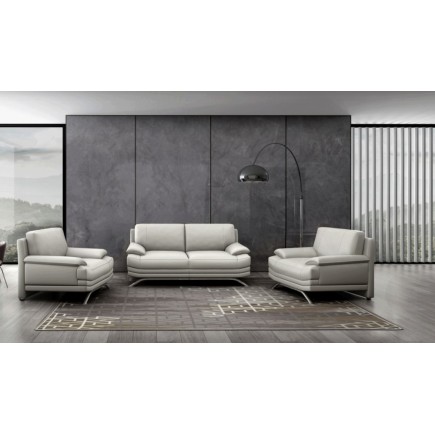 Canapé 2 places en cuir LUXE italien MARINI, gris clair
