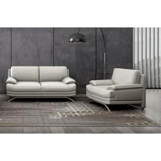 Canapé 2 places en cuir LUXE italien MARINI, gris clair