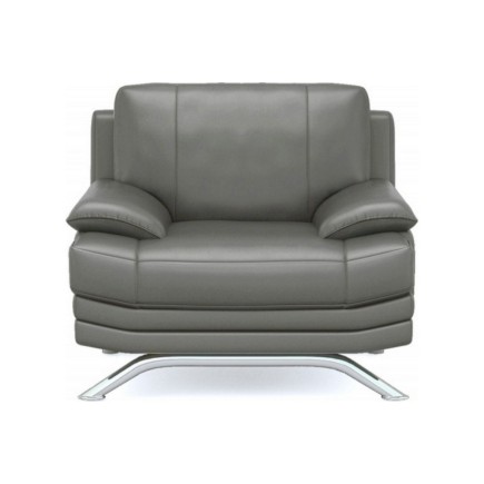 Fauteuil 1 place en cuir LUXE italien MARINI, gris foncé