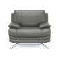 Fauteuil 1 place en cuir LUXE italien MARINI, gris foncé